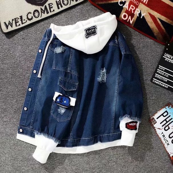 Hooded Denim Men's 2025 Spring And Autumn New Loose BF Style Jacket Student Salt Fried Street Top Trend_mkmklike.com