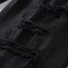 Men's Stretch Skinny Jeans Ripped Distressed Patchwork Embroidery Print Black Denim Pants High Street Fashion_mkmklike.com