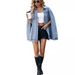 Women’s Clothing fashion irregular loose versatile denim jacket_mkmklike.com