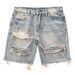 Men's Distressed Denim Shorts - Vintage Ripped High Street Style, Plus Size (Black/Blue, S-XXXL)_mkmklike.com