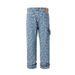 Men's Clothing High Street Washed Loose Wide Leg Cashew Flower Embroidered Straight Jeans Jeans_mkmklike.com