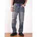 Men's Distressed Denim Jeans Casual Straight Leg Loose Fit Hip Hop High Street Washed Edgy Harem Style_mkmklike.com