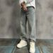 2024 American High Street Jeans Men's Loose Straight Leg Trendy Brand Set Versatile Pants_mkmklike.com