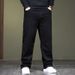 Men's Autumn And Winter Pure Black Jeans, Men's Thick And Warm Business Jeans, Plus Fat And Plus Size Jeans_mkmklike.com