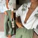 Women's Clothing spring and autumn new printed long sleeved single breasted trousers suit INS casual loose two piece suit_mkmklike.com