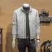 Men's Spring Simple Casual Solid Color Top 2024 New Trend Slim Fit Autumn Stand Collar Workwear Jacket_mkmklike.com
