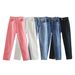 Women's spring new loose version of denim trousers high waisted loose casual jeans_mkmklike.com