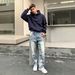 Retro Washed Distressed Wide Leg Straight Leg Jeans For Men Loose Fit Trendy And Cool Denim_mkmklike.com