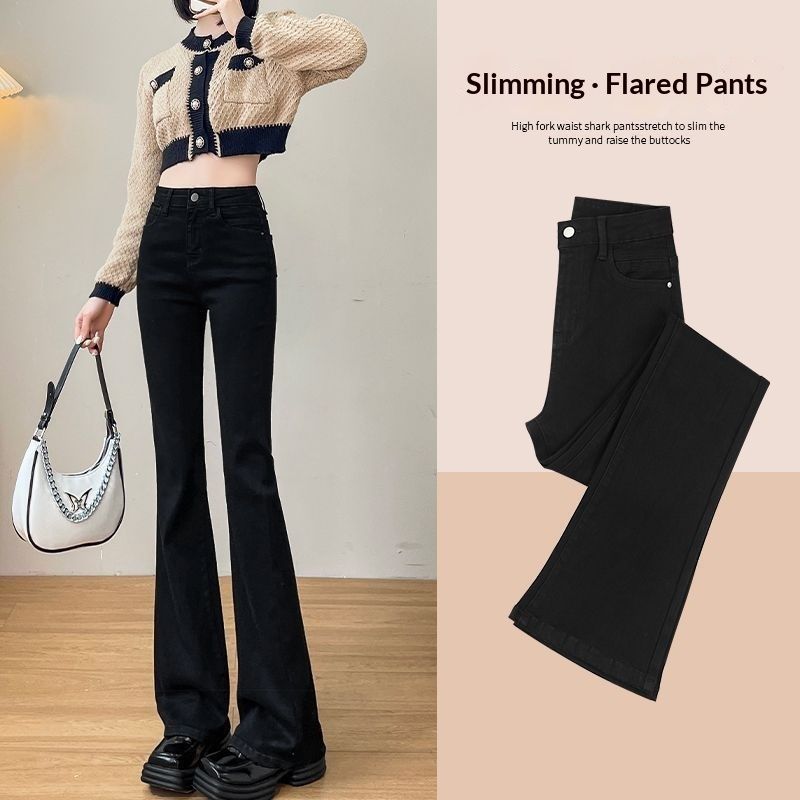 Fleece-Lined Thickened Black Pants For Women, New Autumn Winter Large Size High-Waisted Slimming And Height-Enhancing_mkmklike.com