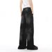 Men's Vintage Washed Jeans – Distressed Loose Straight Leg Denim Pants (S-XL, Black Gray)_mkmklike.com