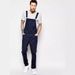 Men's Euro-American Trendy Denim Overalls - Slim Fit Figure-Flattering Long Pants_mkmklike.com