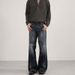 Men's & Women's Cleanfit Heavy Washed Tie-Dye Jeans With Bamboo Texture & Flared Hem Streetwear Staple_mkmklike.com