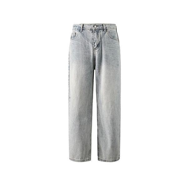 2025 New American Washed Denim Jeans Men, Spring And Summer Straight Leg Casual Pants, Black Loose Pants For Men_mkmklike.com