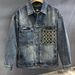 Men's Clothing Retro Heavy Embroidery Pocket Washed Denim Jacket Workwear Jacket Men_mkmklike.com