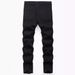 SBS High Quality Men's Black Slim Fit Jeans Trendy Ripped With Knee Holes Long Export Style Casual Pants_mkmklike.com
