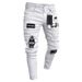 Men's Clothing Fashion Motorcycle Men's Personality Wrinkled Slim Fit Pants Fashion Ripped Trendy Jeans_mkmklike.com