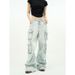 Unisex American Style Retro Blue Wide Leg Cargo Pants Multi Pocket Jeans Couple's Trendy European Design Men's Denim_mkmklike.com