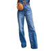 Women's High-Waisted Button-Fly Jeans – Raw Hem Distressed Denim Pants, Loose Fit Streetwear Style (Blue, S-4XL)_mkmklike.com
