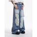 Men's Grunge Raw-Hem Distressed Jeans | Urban Loose Fit | Light Blue & Black | S-XXXL_mkmklike.com