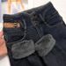 Women's High-Waisted Skinny Jeans – Stretch Fleece-Lined Winter Pants, Slim Fit & Ankle-Length, Deep Gray Blue For Everyday Comfort_mkmklike.com