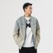 Men's Vintage Distressed Denim Jacket - Retro American Style Zip-Up Coat With Button Accents For Casual Wear (M-5XL)_mkmklike.com