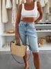 K New Urban Casual Loose Hole Women's Denim Shorts_mkmklike.com