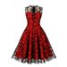 Women's Clothing supply mesh embroidery waist sleeveless Christmas palace swing mid length dress_mkmklike.com