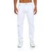 Men's White Denim Jeans Loose Straight Leg Simple And Stylish for Everyday Wear_mkmklike.com