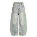 Paint Spray Ink Scimitar Wide-Leg Jeans Men's American High Street Three-Dimensional Deconstructed Design Splash_mkmklike.com