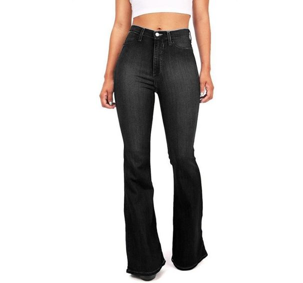 Fashionable Slim-fit Flared Jeans Stylish High Waisted Bell Bottom Jeans For Women Flared Denim Trousers Plus Size Wide Leg_mkmklike.com