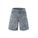 Men's Clothing Lightning Crack Tie Dye Washed Design Men's And Women's Heavy Stitching Soft Jeans Shorts_mkmklike.com
