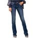 Women's Stretch Flared Jeans - Mid Rise Denim Pants With Hand-Distressed Details, Comfortable & Stylish For Casual & Office Wear_mkmklike.com