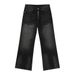Men's Clothing Slightly Flared Loose Fitting Distressed Button-Detail Flared Jeans – Vintage Washed Denim With Unique Multi-Button Design, Relaxed Fit_mkmklike.com
