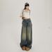 YC&American Retro High-waisted Loose Wide-leg Versatile Autumn And Winter Straight Jeans For Women Trendy&long Pants_mkmklike.com