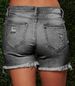 Women's Clothing Distressed Denim Shorts With Fringe Hem - Plus Size 5-Pocket Mid-Thigh Bermuda (S-4XL)_mkmklike.com