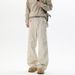 American Retro Distressed Gray Work For Men And Women, Trendy New Style With Wrinkled Design, Slightly Flared Casual_mkmklike.com