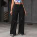 Women's High-Waisted Straight-Leg Jeans – Distressed Washed Denim With Relaxed Fit (Black)_mkmklike.com