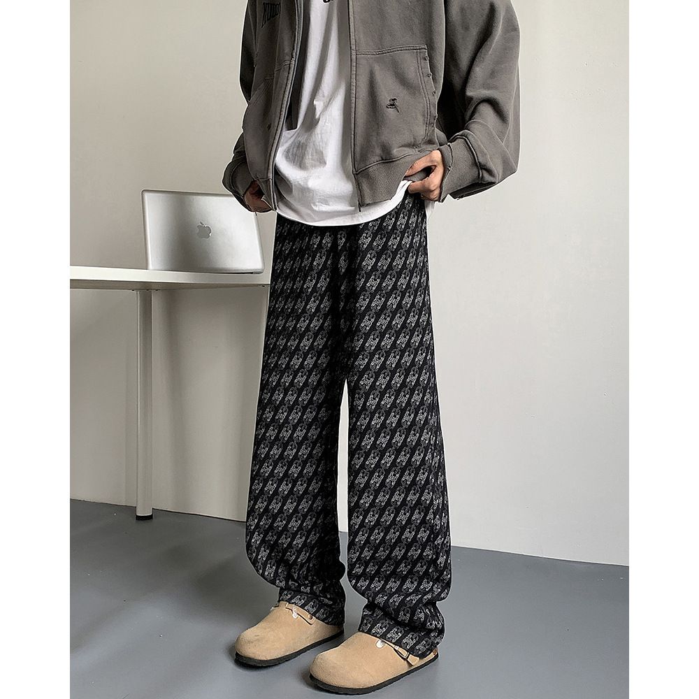 Men's Clothing Casual pants men's autumn trendy American loose straight pants 2024 autumn new all match drape sports pants_mkmklike.com