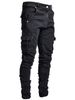 2025 New Jeans For Men With Multiple Pockets, Workpiece Decoration Body, Elastic Side Pocket, Small Foot Pants_mkmklike.com