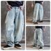 Handcrafted Beaded Denim Jeans – Vintage Washed Wide-Leg Streetwear Pants For Men (S-3XL)_mkmklike.com