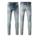 Men's Clothing High Street American Jeans Men's Fashion Brand Men's Ripped Patch Fashion Beggar Jeans Men's Korean Version 1332_mkmklike.com