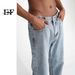 EF Denim | 2023 New Korean Version Non-elastic Trousers Men's Slit Straight Jeans Retro Casual Pants_mkmklike.com