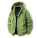 Autumn Winter Hooded Solid Color Waterproof Jacket Women, Lightweight Windproof Coat For Men, Three-Proof Mountaineering_mkmklike.com