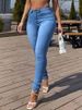 K Sexy Denim Pencil Pants For Women; Casual Long Trousers. No Bags Or Other Accessories_mkmklike.com