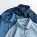 Northfold Pure Cotton Denim Long Men Fashion Youth Top Short Sleeve Student Jacket Teen Shirt Trendy_mkmklike.com