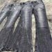 Vintage Black Denim Jeans – Distressed Lightning Wash With High-Rise Flare & Hand-Painted Details_mkmklike.com