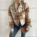 Women's clothing short plaid cardigan lapel jacket women_mkmklike.com
