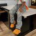 K New Denim Layered Perforated Straight Tube Tassel Fashionable Casual Jeans_mkmklike.com