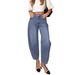 Men's Loose Fit Vintage Washed Jeans - 90s Streetwear Denim Pants With Relaxed Straight Leg, Retro Blue Cotton For Urban Fashion_mkmklike.com