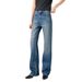 Women's High-Waisted Straight Leg Jeans - Vintage Washed Slim Fit Stretch Denim Pants (Dark Blue, Regular & Tall Lengths, Size 25-30)_mkmklike.com